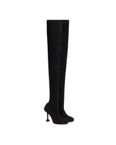 Black Veneda Thigh-High Stretch Boots - AMINA MUADDI | PLP | Antonia