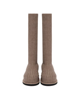 Beige Veneda Stretch Flatform Boots | PDP | Antonia