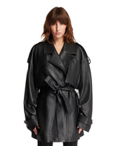 Black Leather Belted Jacket - ARMARIUM WOMEN | PLP | Antonia