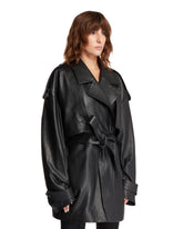 Black Leather Belted Jacket | PDP | Antonia