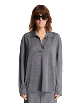 Gray Wool Long Sleeve Top - Women | PLP | Antonia