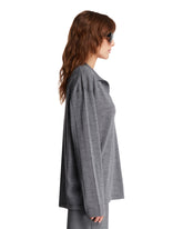 Gray Wool Long Sleeve Top | PDP | Antonia