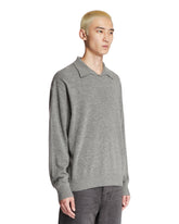 Gray Wool Polo Sweater | PDP | Antonia