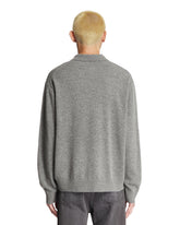 Gray Wool Polo Sweater | PDP | Antonia