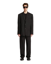 Black Elastic Wool Pants - Balenciaga men | PLP | Antonia