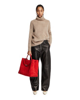 Black Leather Rounded-Cut Pants | PDP | Antonia