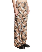 Beige Check Wool Pants | PDP | Antonia