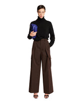 Brown Wool Cargo Pants | PDP | Antonia