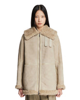 Beige Shearling Zip-up Jacket - Women | PLP | Antonia