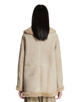 Beige Shearling Zip-up Jacket | PDP | Antonia