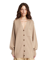 Beige Lyocell And Wool Cardigan - BY MALENE BIRGER WOMEN | PLP | Antonia