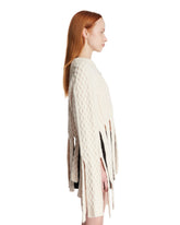 White Wool Fringe Sweater | PDP | Antonia