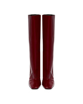 Burgundy Bridge Leather Boots | PDP | Antonia