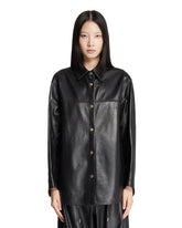 Black Leather Tailored Anne Shirt - Women | PLP | Antonia