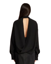 Black Silk Cut-Out Shirt | PDP | Antonia