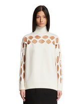 White Cut-Out Pullover - Women's knitwear | PLP | Antonia