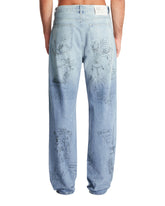 Mid Blue Scribs Bootcut Cotton Jeans | PDP | Antonia