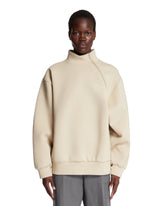 Beige Oversized Zip Sweatshirt - Women | PLP | Antonia