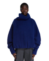 Blue Oversized Turtleneck Sweater - DRIES VAN NOTEN WOMEN | PLP | Antonia