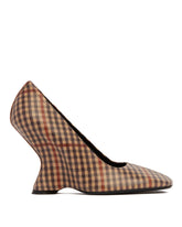 Beige Check Wedge Pumps - DRIES VAN NOTEN WOMEN | PLP | Antonia