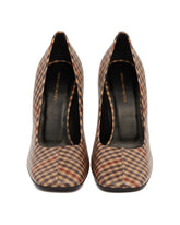 Beige Check Wedge Pumps | PDP | Antonia