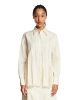 White Pleated Silk Shirt - EENK WOMEN | PLP | Antonia