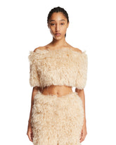 Beige Zuffia Faux Fur Cropped Top - EENK | PLP | Antonia