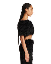 Black Zuffia Faux Fur Cropped Top | PDP | Antonia