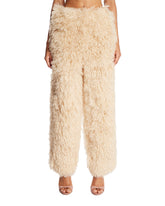 Beige Zuffia Faux Fur Trousers - EENK | PLP | Antonia