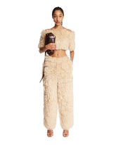 Beige Zuffia Faux Fur Trousers - EENK WOMEN | PLP | Antonia