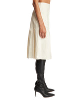 White Zlaiin Pleated Silk Skirt | PDP | Antonia