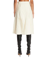 White Zlaiin Pleated Silk Skirt | PDP | Antonia