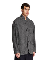 Gray Wool-Silk Jacket | PDP | Antonia