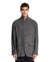 Gray Wool-Silk Jacket | PDP | Antonia