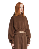 Brown Heavy Cropped Hoodie | PDP | Antonia