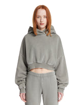 Gray Heavy Cropped Hoodie | PDP | Antonia