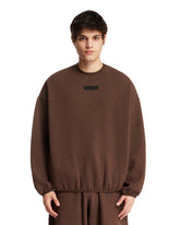Brown Essentials Crewneck Sweatshirt | PDP | dAgency