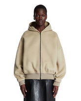 Beige Wool and Cashmere Hoodie - Women | PLP | Antonia