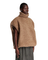 Beige Wool Fleece Gilet | PDP | Antonia