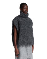 Gray Wool Fleece Gilet | PDP | Antonia