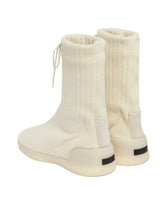 White Moc Knit High Boots | PDP | Antonia