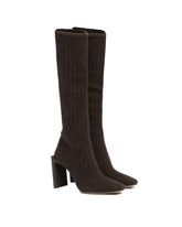 Brown Knit Boots | PDP | Antonia