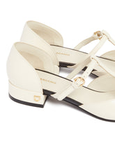 White And Black T-Strap Ballerinas | PDP | Antonia