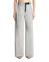 Gray Leather Detail Trousers - Women's trousers | PLP | dAgency