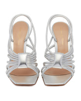 Silver Strappy Slingback Sandals | PDP | Antonia