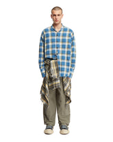 Blue Checkered Shirt - GREG LAUREN MEN | PLP | Antonia