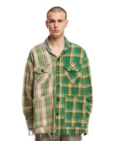 Green Patchwork Checkered Shirt - GREG LAUREN MEN | PLP | Antonia