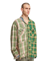 Green Patchwork Checkered Shirt | PDP | Antonia