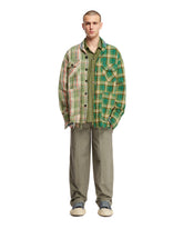 Green Patchwork Checkered Shirt - GREG LAUREN MEN | PLP | Antonia