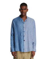 Blue Cotton and Linen Shirt - New arrivals men's clothing | PLP | Antonia